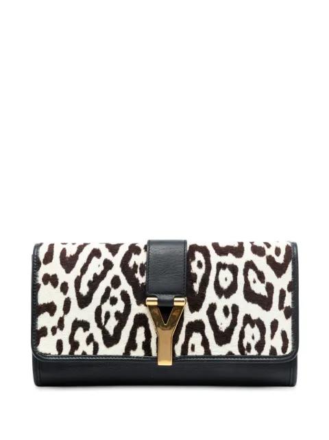 2010-2025 Pony Hair Leopard Print Chyc Ligne clutch bag by SAINT LAURENT 