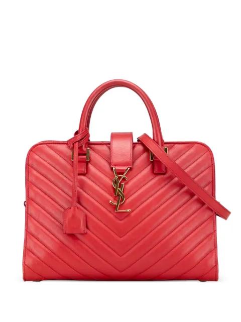 2014 Small Chevron Calfskin Monogram Cabas satchel by SAINT LAURENT 