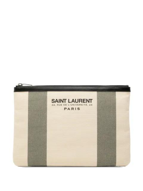 2015 Canvas Beach Zip clutch bag by SAINT LAURENT 