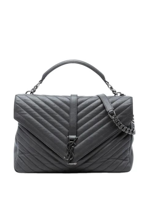2015 Large Chevron Sheepskin Monogram College Bag satchel by SAINT LAURENT 