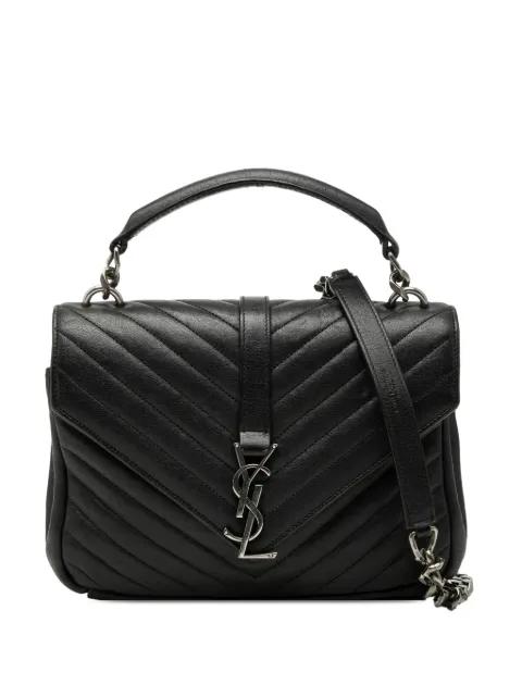 2015 Medium Chevron Sheepskin Monogram College satchel by SAINT LAURENT 