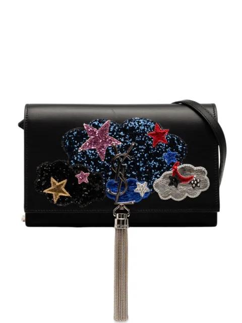 2016 Calfskin Cloud Star Applique Classic Monogram Kate Tassel Wallet on Chain crossbody bag by SAINT LAURENT 
