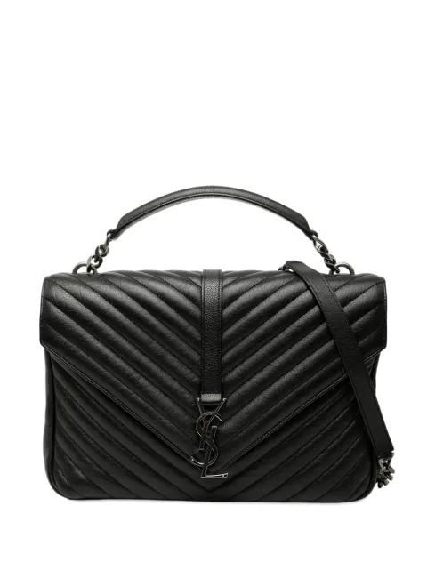2016 Large Chevron Sheepskin Monogram College satchel by SAINT LAURENT 
