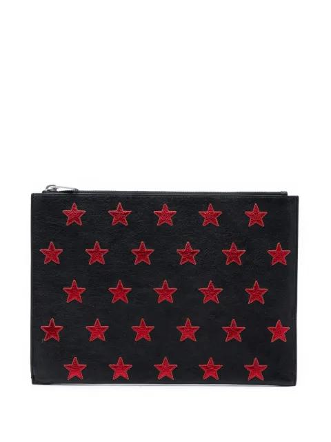 2016 Leather Star Rider Tablet Pouch clutch bag by SAINT LAURENT 