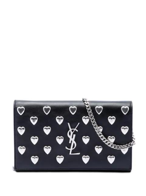 2016 Medium Calfskin Monogram Heart Studded Kate crossbody bag by SAINT LAURENT 