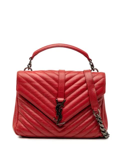 2016 Medium Chevron Sheepskin Monogram College satchel by SAINT LAURENT 
