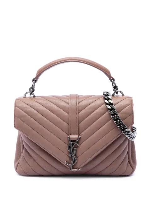 2016 Medium Chevron Sheepskin Monogram College satchel by SAINT LAURENT 
