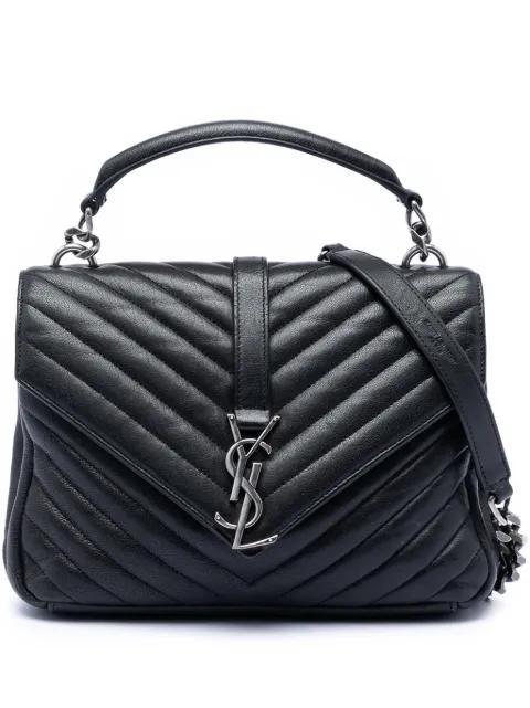 2016 Medium Chevron Sheepskin Monogram College satchel by SAINT LAURENT 