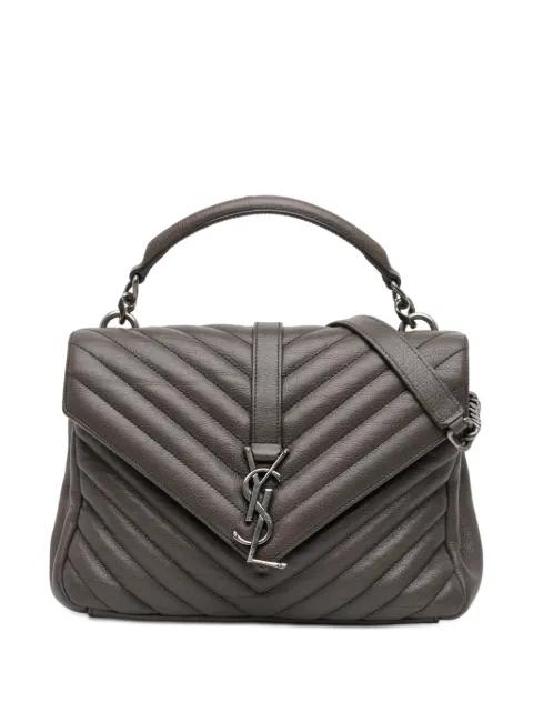 2016 Medium Chevron Sheepskin Monogram College satchel by SAINT LAURENT 
