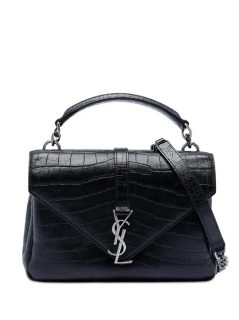 2016 Medium Croc Embossed Leather College satchel by SAINT LAURENT 