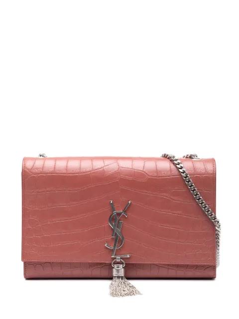 2016 Medium Croc Embossed Leather Kate Tassel crossbody bag by SAINT LAURENT 