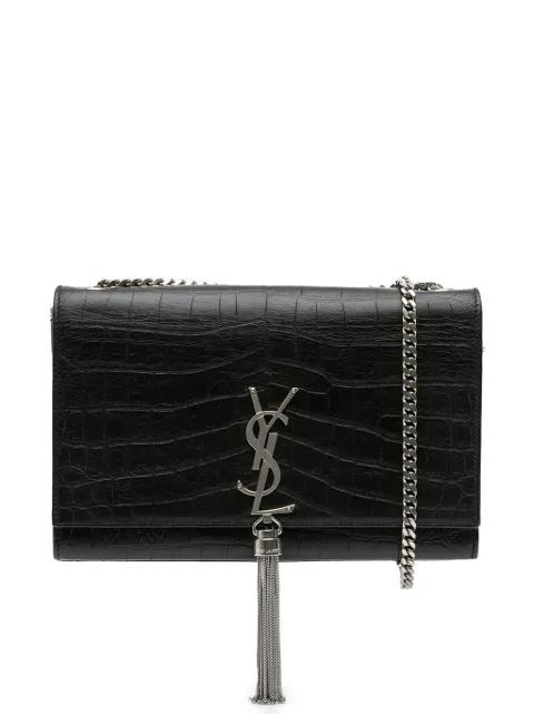 2016 Medium Croc Embossed Leather Kate Tassel crossbody bag by SAINT LAURENT 