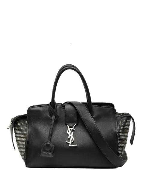 2017 Baby Studded Leather Monogram Downtown Cabas satchel by SAINT LAURENT 