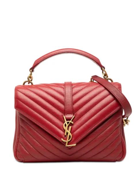 2017 Medium Chevron Sheepskin Monogram College satchel by SAINT LAURENT 