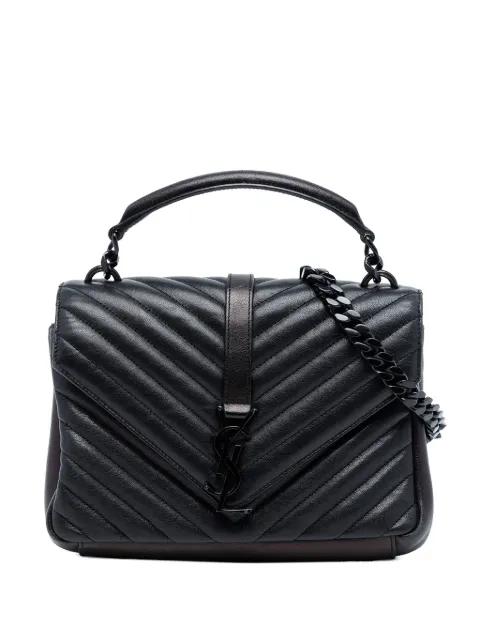 2017 Medium Chevron Sheepskin Monogram Monochrome College Bag satchel by SAINT LAURENT 