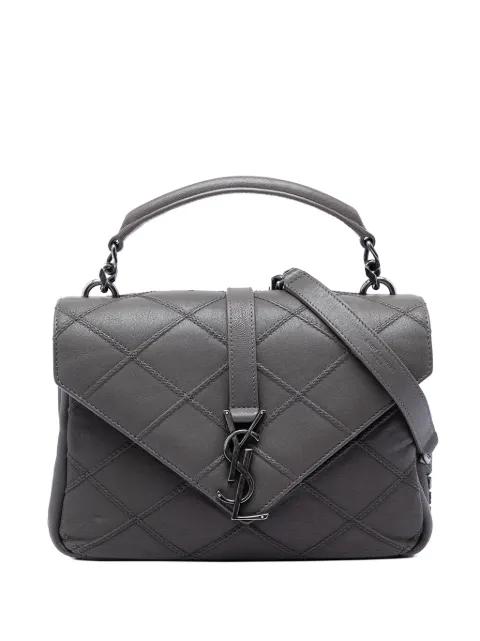 2017 Medium Quilted Diamond Calfskin Monogram College satchel by SAINT LAURENT 