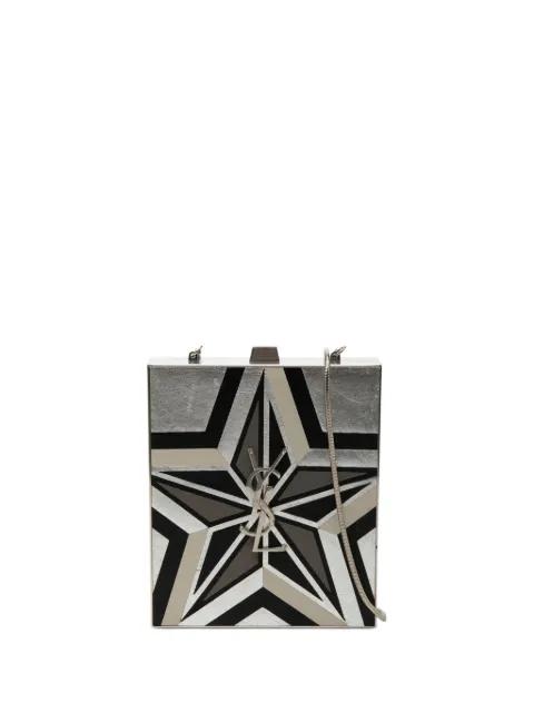 2017 Metal and Leather Tuxedo Box Star Clutch on Chain crossbody bag by SAINT LAURENT 