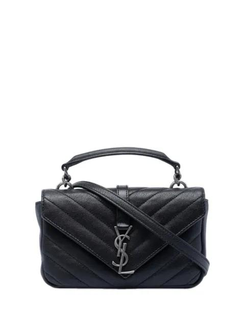 2017 Mini Chevron Sheepskin Monogram College satchel by SAINT LAURENT 