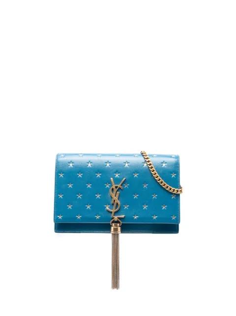 2018 Calfskin Star Print Classic Monogram Kate Tassel Wallet on Chain crossbody bag by SAINT LAURENT 
