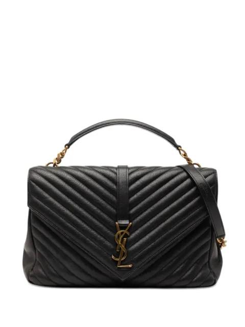 2018 Large Chevron Sheepskin Monogram College satchel by SAINT LAURENT 