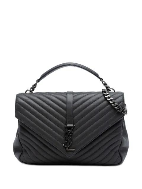 2018 Large Chevron Sheepskin Monogram College satchel by SAINT LAURENT 