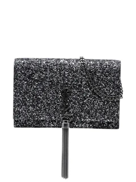2018 Metallic Glitter Monogram Kate Tassel Chain Wallet crossbody bag by SAINT LAURENT 