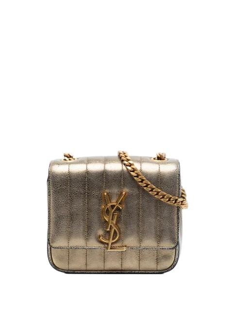 2018 Small Metallic Grain De Poudre Monogram Vicky Chain Bag crossbody bag by SAINT LAURENT 