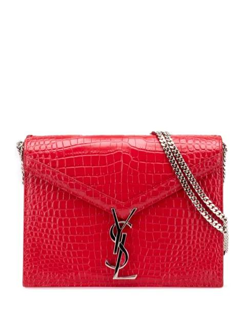2019 Croc Embossed Leather Monogram Cassandra Clasp Bag crossbody bag by SAINT LAURENT 