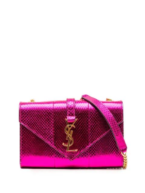 2019 Small Metallic Python Embossed Leather Monogram Envelope Bag crossbody bag by SAINT LAURENT 