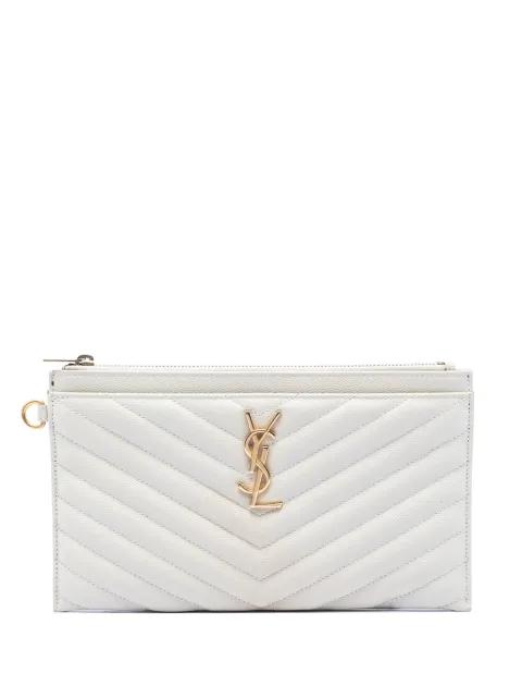 2020 Grain De Poudre Chevron Monogram clutch bag by SAINT LAURENT 