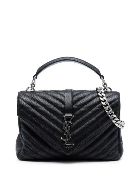 2020 Medium Chevron Embossed Leather Monogram College satchel by SAINT LAURENT 