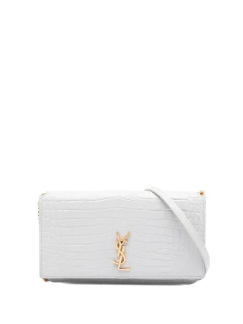 2021 Croc Embossed Leather Monogram Cassandre crossbody bag by SAINT LAURENT 