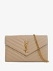 2021 Grain De Poudre Chevron Classic Cassandre Chain Wallet crossbody bag by SAINT LAURENT 