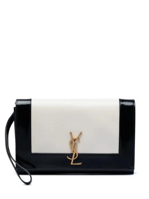 2024 Brushed Leather Trimmed Lambskin Cassandre Flap Pouch clutch bag by SAINT LAURENT 