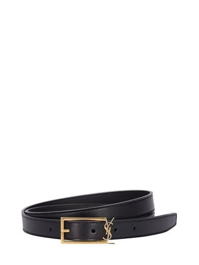 2cm YSL buckle leather belt by SAINT LAURENT