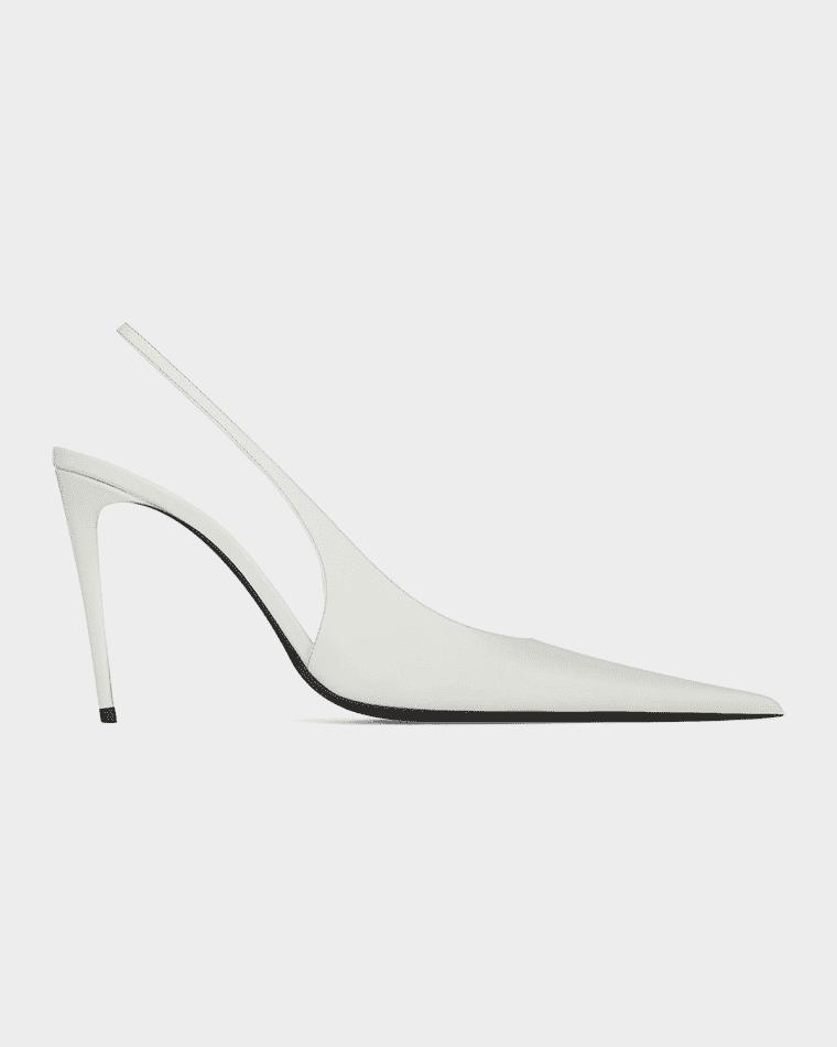 75mm Guermantes Leather Slingback Pumps by SAINT LAURENT