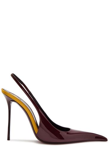 Amalia 110 patent leather slingback pumps by SAINT LAURENT