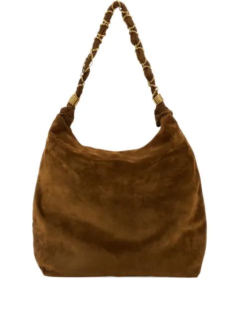 Amalia braided-handle suede shoulder bag by SAINT LAURENT