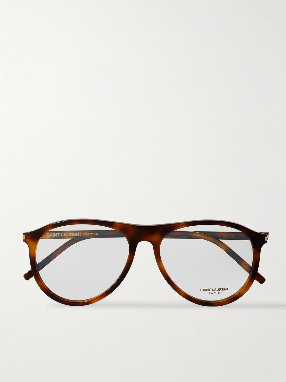 Aviator-style tortoiseshell acetate optical glasses by SAINT LAURENT