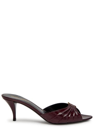 Babylone 60 pleated patent leather mules by SAINT LAURENT