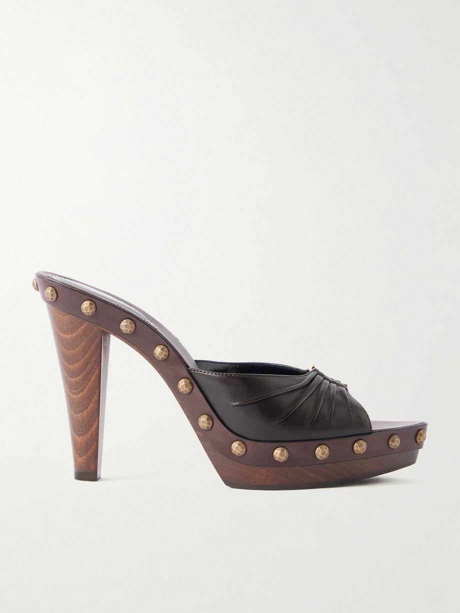 Babylone embellished leather mules by SAINT LAURENT