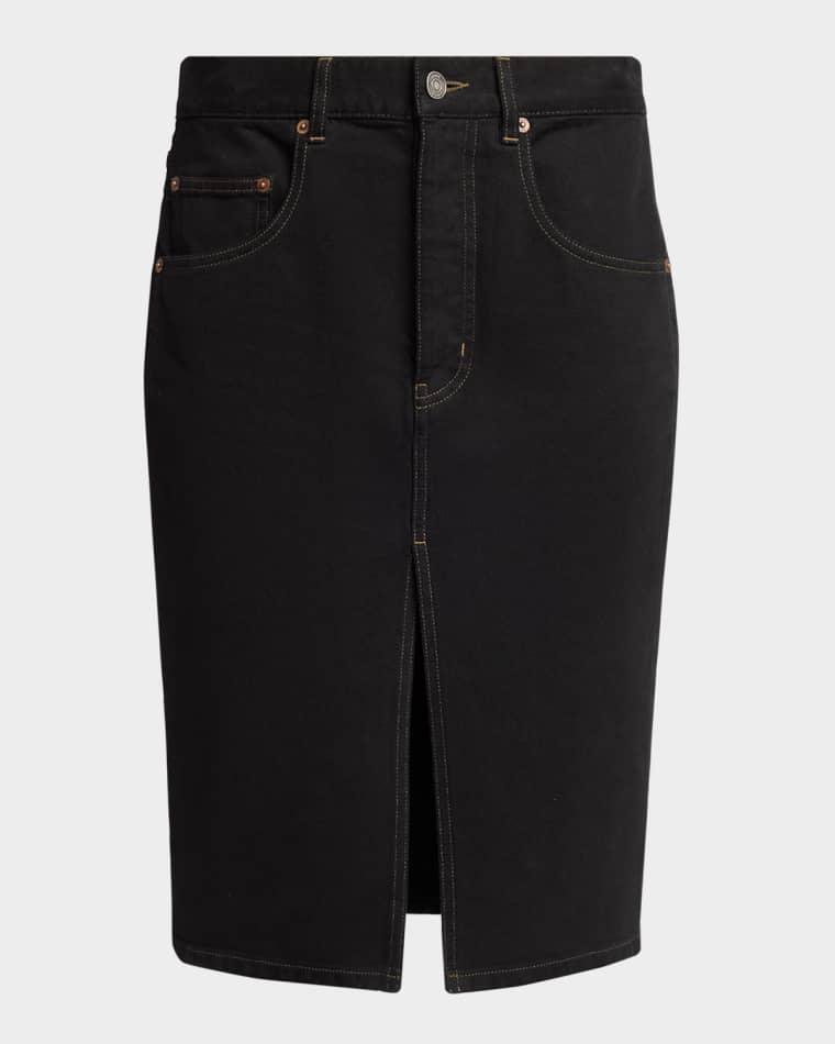 Baggy Denim Pencil Skirt by SAINT LAURENT