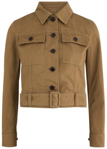 Belted cotton-twill jacket by SAINT LAURENT