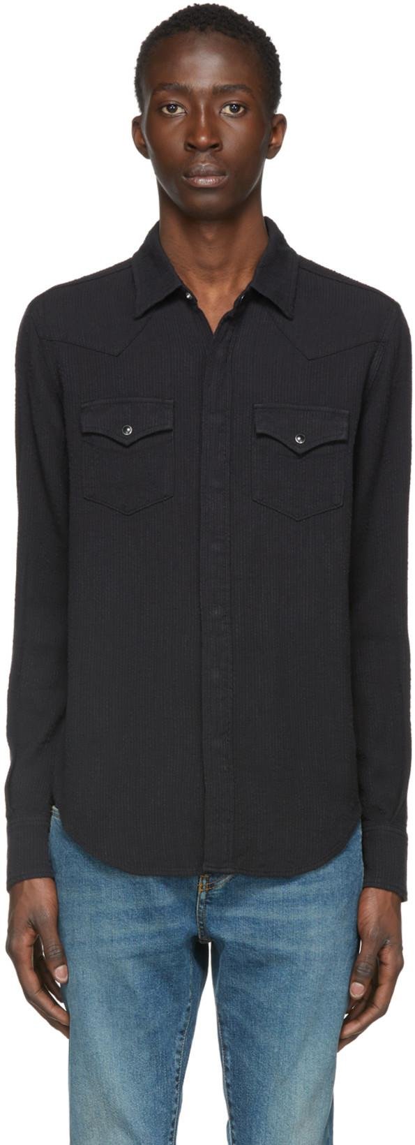 Black Corduroy Western Shirt by SAINT LAURENT