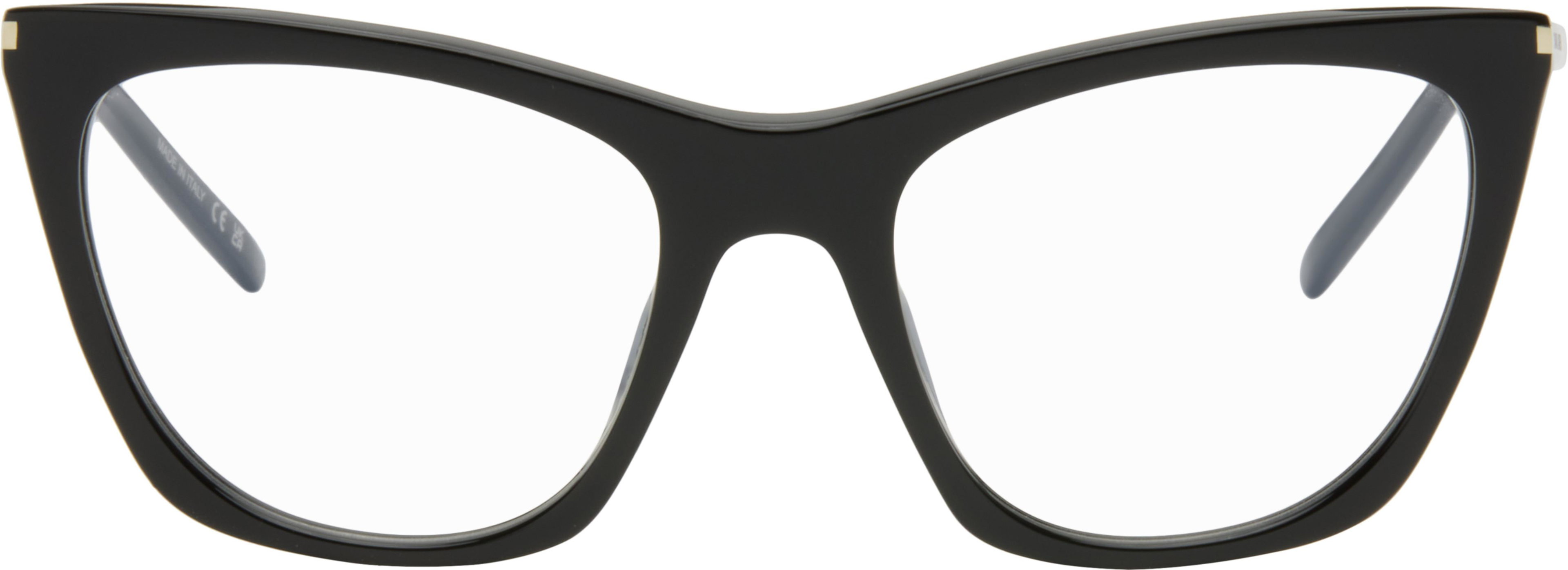 Black SL 214 Kate Thin Glasses by SAINT LAURENT
