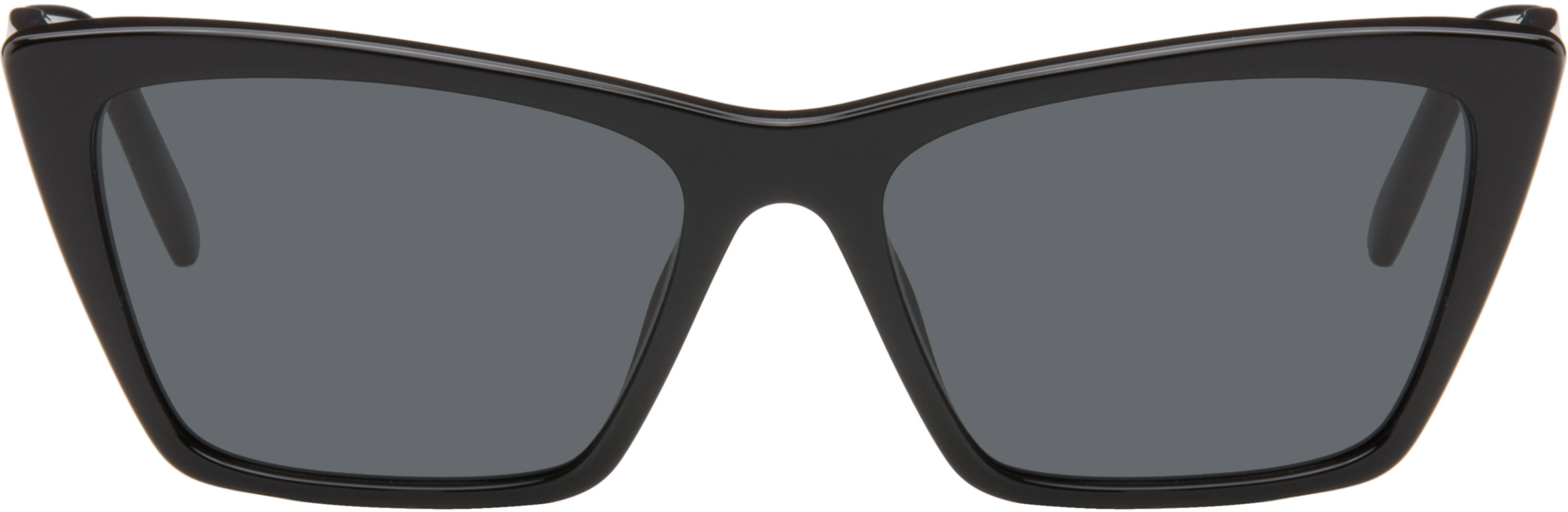 Black SL 737 Mica Thin Sunglasses by SAINT LAURENT