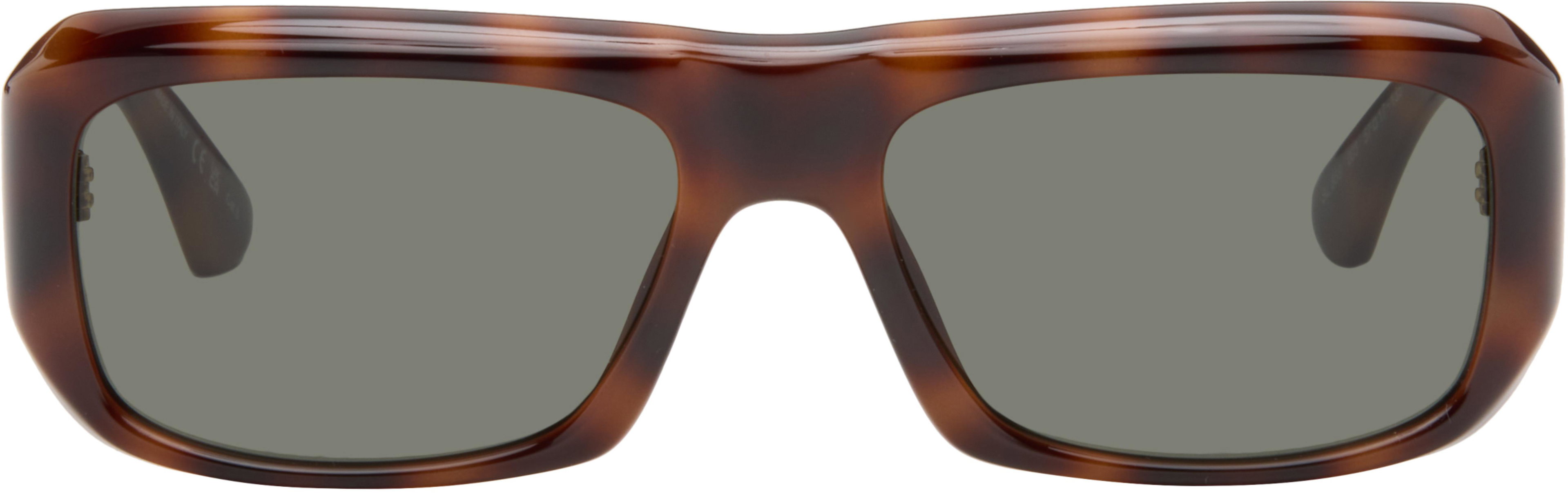 Brown SL 869 Logo Sunglasses by SAINT LAURENT