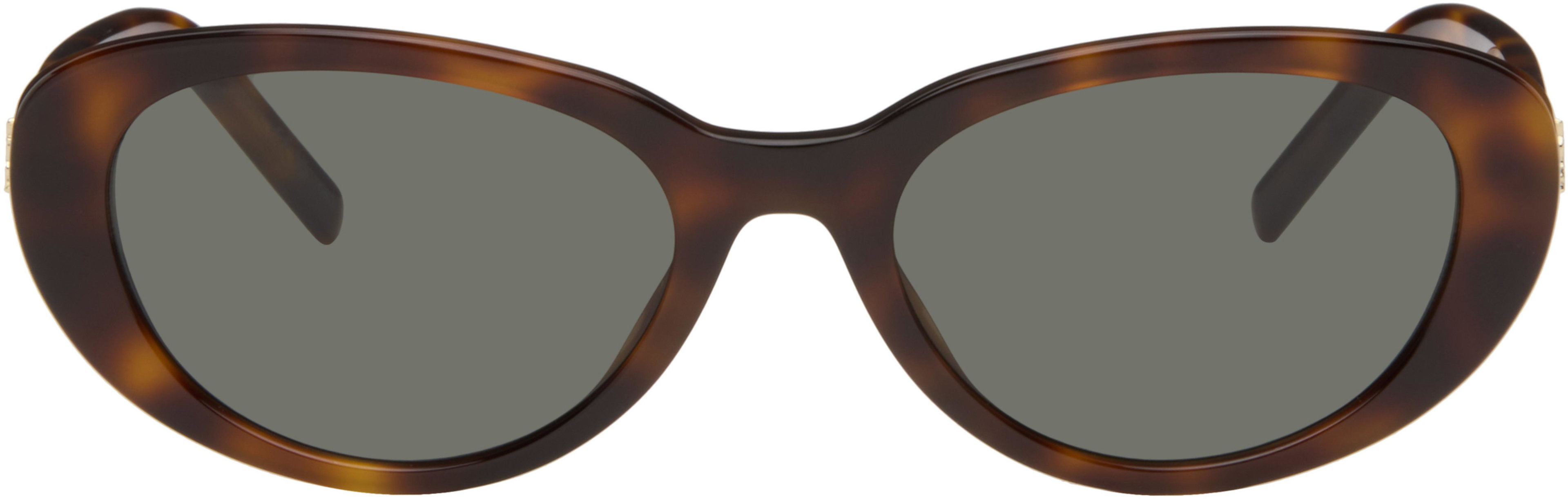 Brown SL M154 Sunglasses by SAINT LAURENT