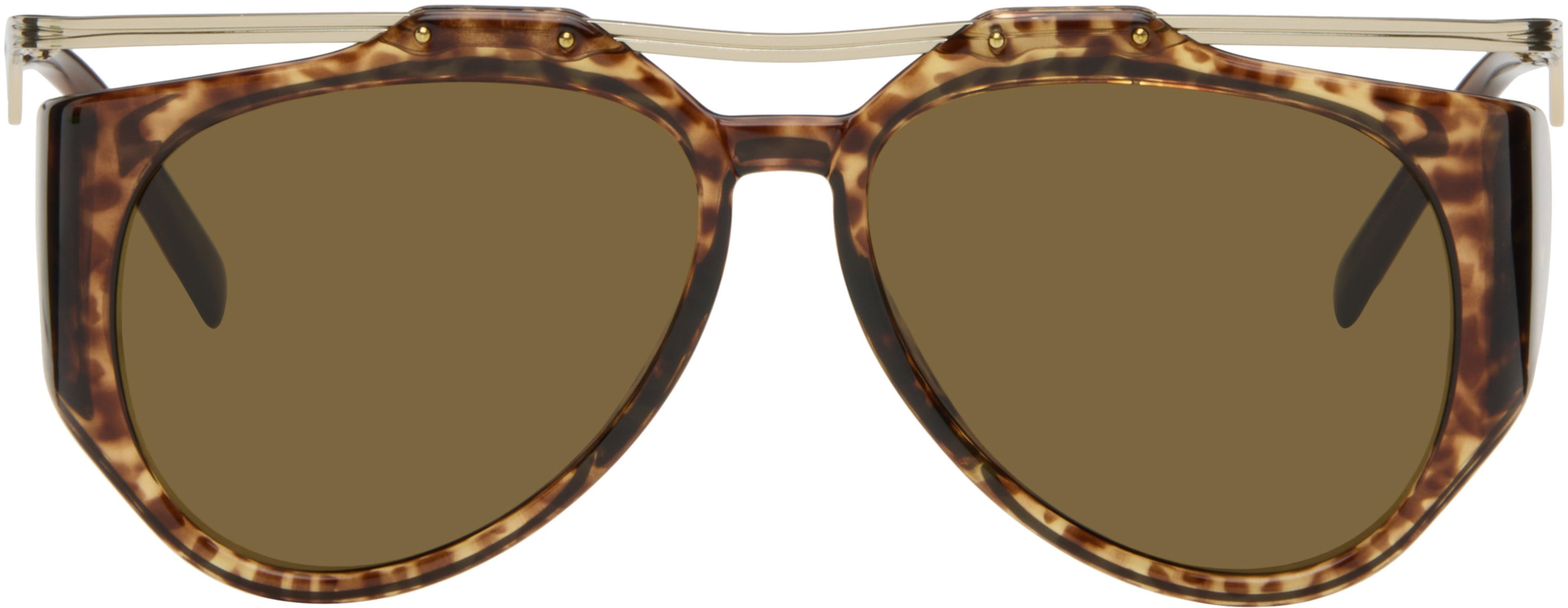 Brown & Gold SL M137 Amelia Sunglasses by SAINT LAURENT