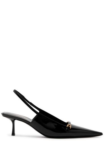 Carine 55 patent leather slingback pumps by SAINT LAURENT